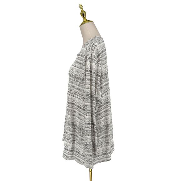 NWT J. Jill Pima Crew Neck Long Sleeve Tee 3x Snowflake Holiday Winter Cotton - Picture 8 of 14